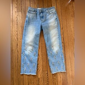 Anthropologie Pilcro and the Letterpress Embroidered Cropped Jeans - Size 26